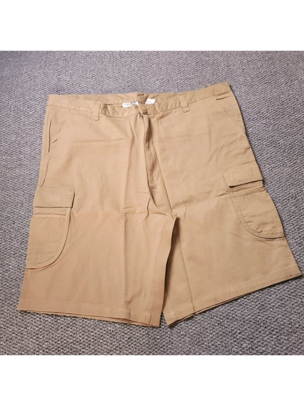 KingSize Cargo Shorts Mens 46 Big Tall Khaki Elastic LL Chino y2K Beige